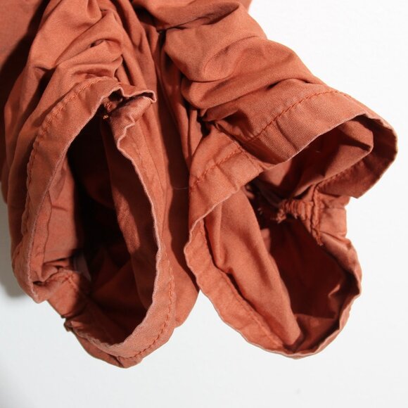 Free People Myrrh Terracotta Orange Parachute Pants Ruched Slouchy Cotton Medium - Picture 14 of 16